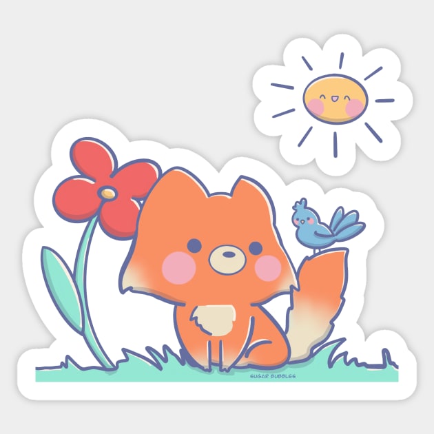 Cute fox Sticker by Sugar Bubbles 